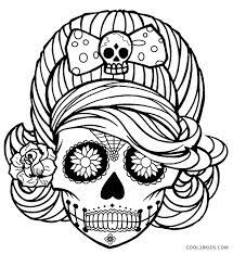 Sugar skulls celebrate dia de los muertos or the day of the dead. Printable Skulls Coloring Pages For Kids