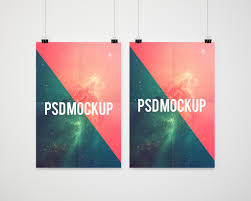 Double Poster Mockup Presentation Poster Mockup Hanging Posters Business Card Logo