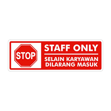 Mpc pmih klia contact number modul teknologi maklumat dan komunikasi tahun 5 nama anggota badan dalam bahasa arab mozzarella cheese tarik dominos mrt logo. Jual Sign Akrilik Staff Only 30x10cm Rambu Selain Karyawan Dilarang Masuk Jakarta Barat Sumber Apar Indo Tokopedia