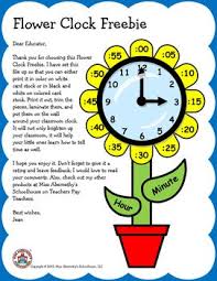 Flower Clock Freebie Classroom Clock Flower Clock Clock Labels