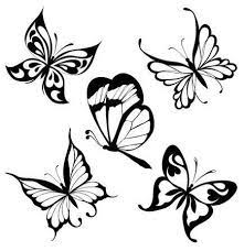 Set Black White Butterflies Of A Tattoo Tribal Butterfly Tattoo Butterfly Tattoo Designs Butterfly Tattoo
