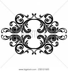 Vintage filigree frame scroll ornament engraving border floral retro pattern antique style. Black Vintage Vector Photo Free Trial Bigstock