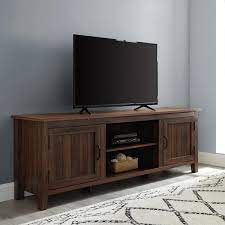 Find the television stand or mount that's perfect for your entertainment setup and save big when you shop at sam's club. Walker Edison Furniture Company 70 In Dark Walnut Composite Tv Stand Fits Tvs Up To 78 In With Storage Doors Hd8143 The Home Depot