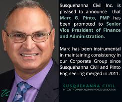 Marc Pinto now serves as Senior Vice President of Finance and  Administration