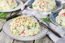 Imitation crab seafood salad is easy to make and can be served as a sandwich spread, chunky dip, or appetizer cracker topper. Russian Style Imitation Crab Salad Tasty Kitchen A Happy Recipe Community