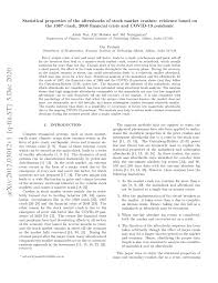 But now situations become much critical as covid second wave strating to speared across geography. Pdf Statistical Properties Of The Aftershocks Of Stock Market Crashes Evidence Based On The 1987 Crash 2008 Financial Crisis And Covid 19 Pandemic