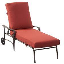 Compare prices & save money on outdoor furniture. Hampton Bay Oak Cliff Metal Outdoor Chaise Lounge With Chili Cushions 176 411 Cl The Home Depot
