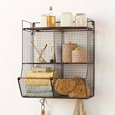 Four Bin Wire Hanging Shelf Vivaterra Wall Hanging Storage Shelves Bathroom Storage Shelves