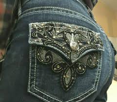 love indigo premium bootcut jeans fleur de lis bling pocket