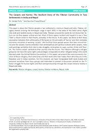Pdf The Carpets And Karma The Resilient Story Of The Tibetan People In Two Settlements In India And Nepal