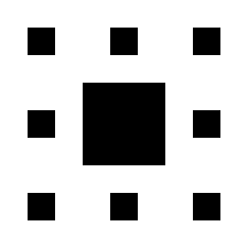 Aus einem quadrat wird in der mitte ein neuntel der fläche entfernt. Sierpinski Teppich