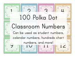 polka dot number squares student numbers calendar numbers 100s chart numbers