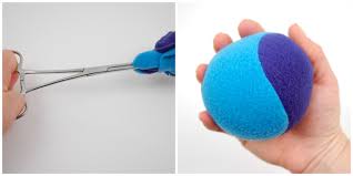 In the already existing hole, the loop is inserted so that it passes through both. Soft Rattle Balls To Sew Free Tutorial Whileshenaps Com