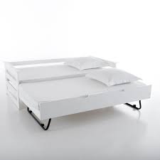 uitschuifbaar bankbed in dennenhout ellis wit la redoute interieurs la redoute en 2021 lit gigogne canape lit gigogne banquette gigogne
