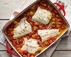One Pan Roasted Fish With Cherry Tomatoes Recipe Nyt Cooking