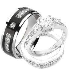 Wedding Rings Set His And Hers Titanium Stainless Steel Engagement Bridal Rings Set Htt Wedding Rings Sets His And Hers Wedding Ring Sets Cool Wedding Rings