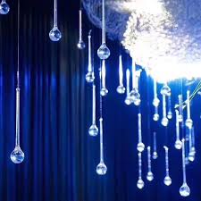 We have a curtained alcove. 50pcs Lot Acrylic Crystal Large Drop Ceiling Ornaments Wedding Background Decor Hanging Diy Childrens Day Christmas Decoration Special Offer 48db Goteborgsaventyrscenter