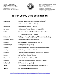 Bergen County Ballot Dropbox Locations