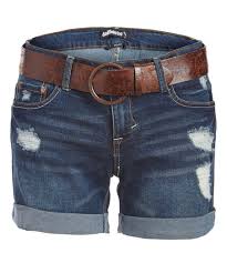 Dollhouse Aidan Distressed Denim Shorts Plus