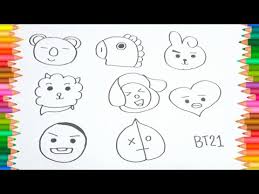 Pin oleh army bts di bt21 | seni buku, kartu lucu. Bt21 Coloring Pages Tata Coloring Pages