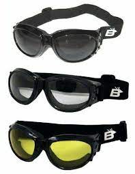 3 Birdz Eagle Padded Motorcycle Goggles Clear Smoke Yellow Lens Any Weather Motorcycle Goggles Goggles Round Sunglasses Vintage