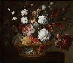 Vintage flower hanger poster magnetic prints, poster hanger frame wildflower prints floral wall art plant alphabet poster botanical prints 28x45cm. Vintage Flowers In A Wooden Basket C 1680 Painting By Sheila Savage