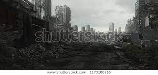 2d Digital Illustration Destroyed City Stock Illustration 1173100816 Digital Illustration Stock Illustration Illustration