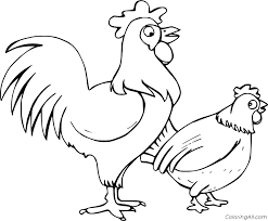 Select from 21360 printable crafts of cartoons, nature, animals, bible and many more. A Rooster And A Hen Coloring Page Coloringall