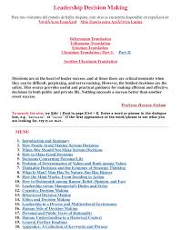 Pdf Leadership Decision Making