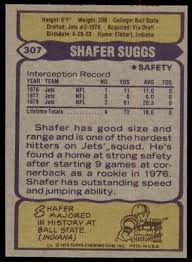 1979 TOPPS SHAFER SUGGS RC NEW YORK JETS #307