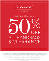It may work in other coach factory stores in other malls. Coach Factory Store 50 Off Printable Coupon Coach Factory Coach Outlet Store Coach Outlet