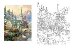Thomas kinkade designs for inspiration & relaxation. Pin On Adult Coloring