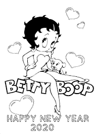 Betty Boop New Year Coloring Pages Betty Boop Betty Boop Tattoos Colouring Pages
