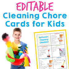 So i created a bedroom cleaning checklist for kids in order to set clear expectations for what they need to do. Editable Cleaning Chore Cards For Kids Happy Brown House