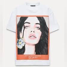 Zara White Graphic Tee