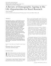 Pdf A Review Of Demographic Ageing In The Uk Opportunities For Rural Research