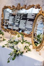 vintage gold baroque mirror wedding seating chart ideas oh