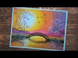 Although oil pastels harden somewhat, particularly in cooler temperatures, they never completely dry on the painting and remain the same viscosity throughout the layers of paint. Cara Menggambar Menggunakan Crayon Youtube Cara Menggambar Gambar Pemandangan
