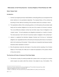 Doctrine of privity of contract. Pdf Reformation Of The Privity Doctrine Contract Rights Of Third Parties Act 1999