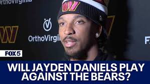 Washington Commanders rookie QB Jayden Daniels awaits decision to play  against Bears