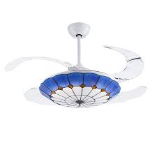 Modern Led Ceiling Fan Light Invisible Retractable Chandelier Fan Light With Remote Control Living Room Lamp Qm8027 Chandelier Fan Led Ceiling Fan Fan Light