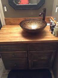 vessel sink with butcher block counter
