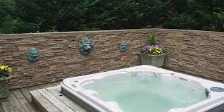Here's what you'll need to complete this simple project keep it closely tucked down the sides of the tub. Diy Hot Tub Surround Sacked Stone Panels Genstone
