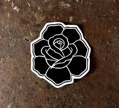 Vinyl Sticker Black Tattoo Rose Sticker Laptop Sticker Etsy Black Tattoo Cover Up Rose Tattoos Black Tattoos