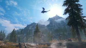 Skyrim Dragon Fantasy Landscape Skyrim Dragon Skyrim