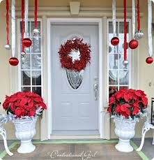Porch Poinsettias Etc Christmas Decorations Christmas Porch Christmas Door