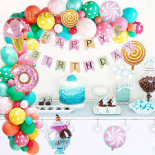 Add to favorites digital download candyland candy land birthday party printable labels bundle set deal printables 1everythingnice 5 out of 5 stars (2,034. Candy Land Birthday Party Decorations Birthday Party Supply Happy Birthday Banner Candy Donut Ice Cream Foil Balloon For Kids Birthday Party Shopee Philippines