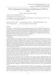Monitoring, evalution and assistant operations officer. Pdf Ngos Advertising In South Africa And Implications For Ngos In China