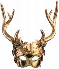 Maske Diana Artemis Gottin Der Jagd Mit Hirschgeweih In Gold Artemis Gottin Geweih Ballmaske