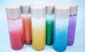 I am definitely not the first person to make glitter sensory bottles, but i wanted to share a recipe we did a few weekends ago that worked out really well! Rainbow Glitter Sensory Bottles Craft Project Ideas